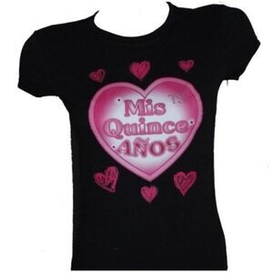 Mis Quince Anos Black Top Spanish Birthday‎
